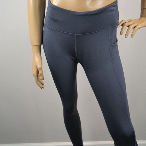 FitsT4 High Waisted Yoga Legging Gray Workout Pants Phone Pockets Womens Sz M - Picture 2 of 9